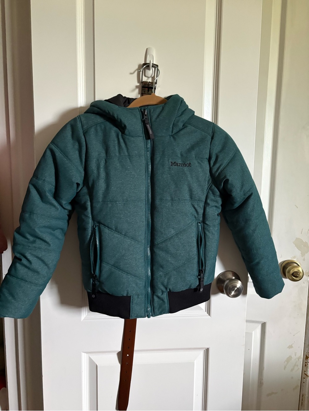 Marmot Kids' Teal Hooded Puffer Coat